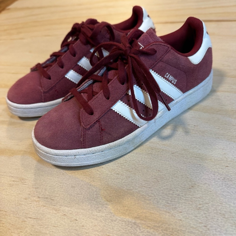 Adidas Campus 00s Maroon Burgundy White Shoes Us Size 3 Youth Great Cond. No Box
